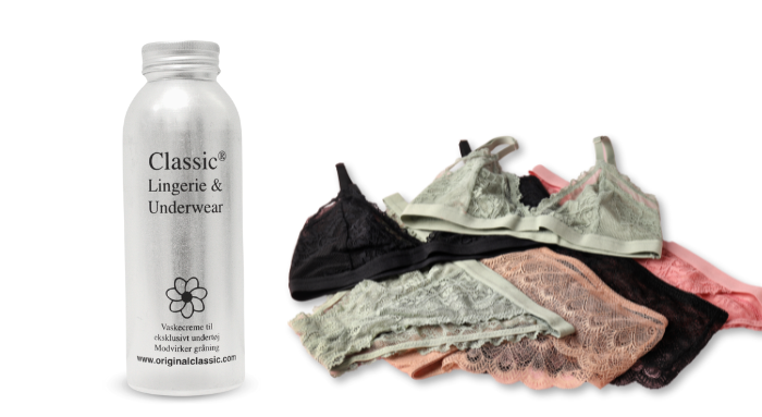 Hvordan vasker man lingerie og undertøj med Classic Lingerie & Underwear® vaskemiddel?